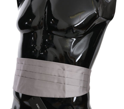 Dolce & Gabbana Cordon de taille gris pour homme, 100 % soie, Cummerbund