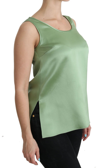 Haut sans manches Dolce & Gabbana vert 100% soie débardeur chemisier