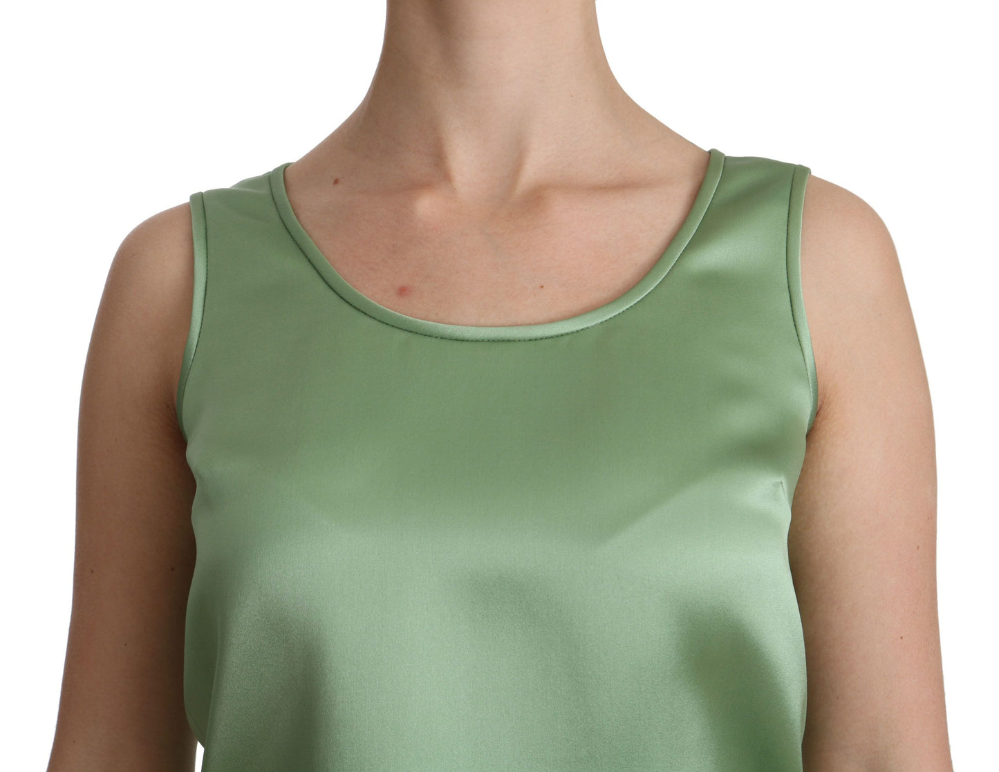 Haut sans manches Dolce & Gabbana vert 100% soie débardeur chemisier