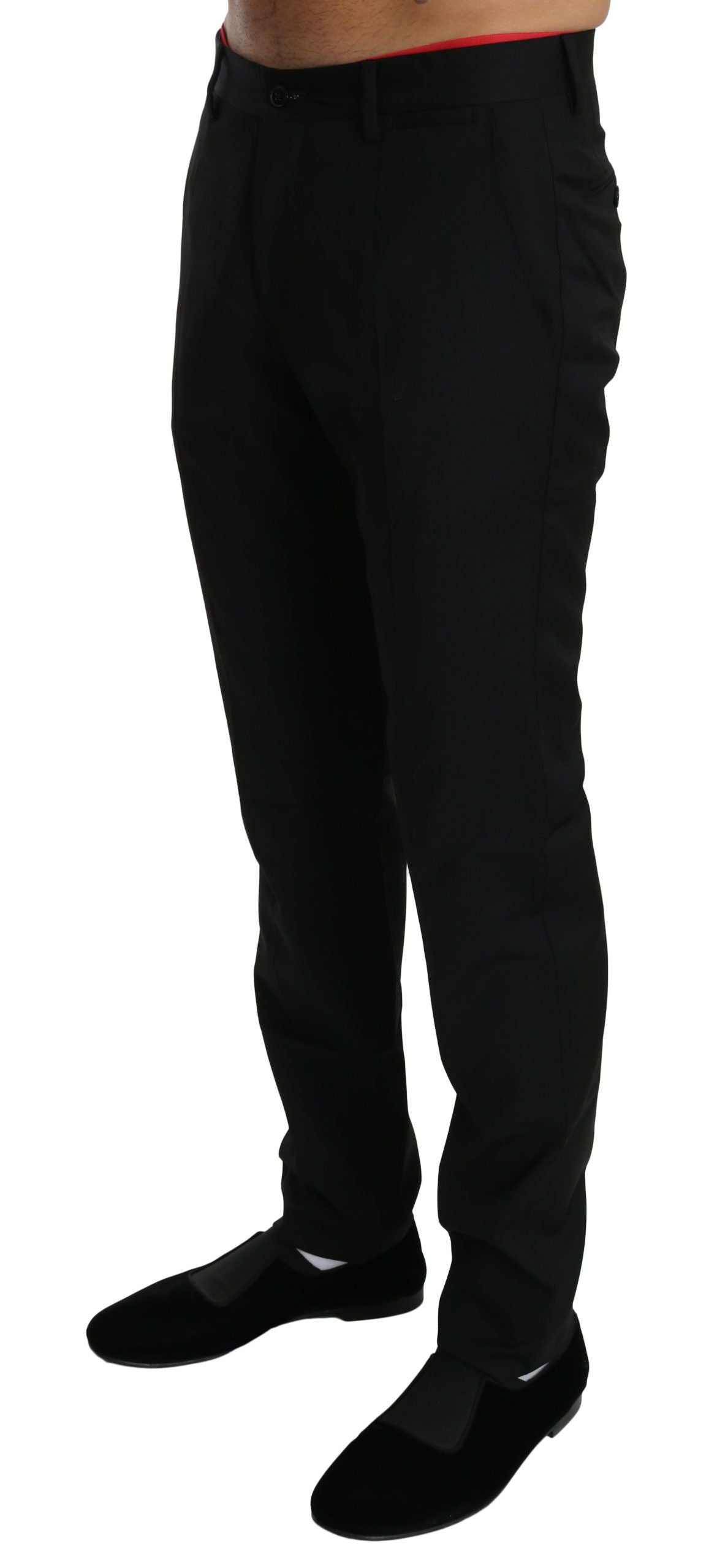 Pantalon en laine noir habillé pour homme Dolce & Gabbana