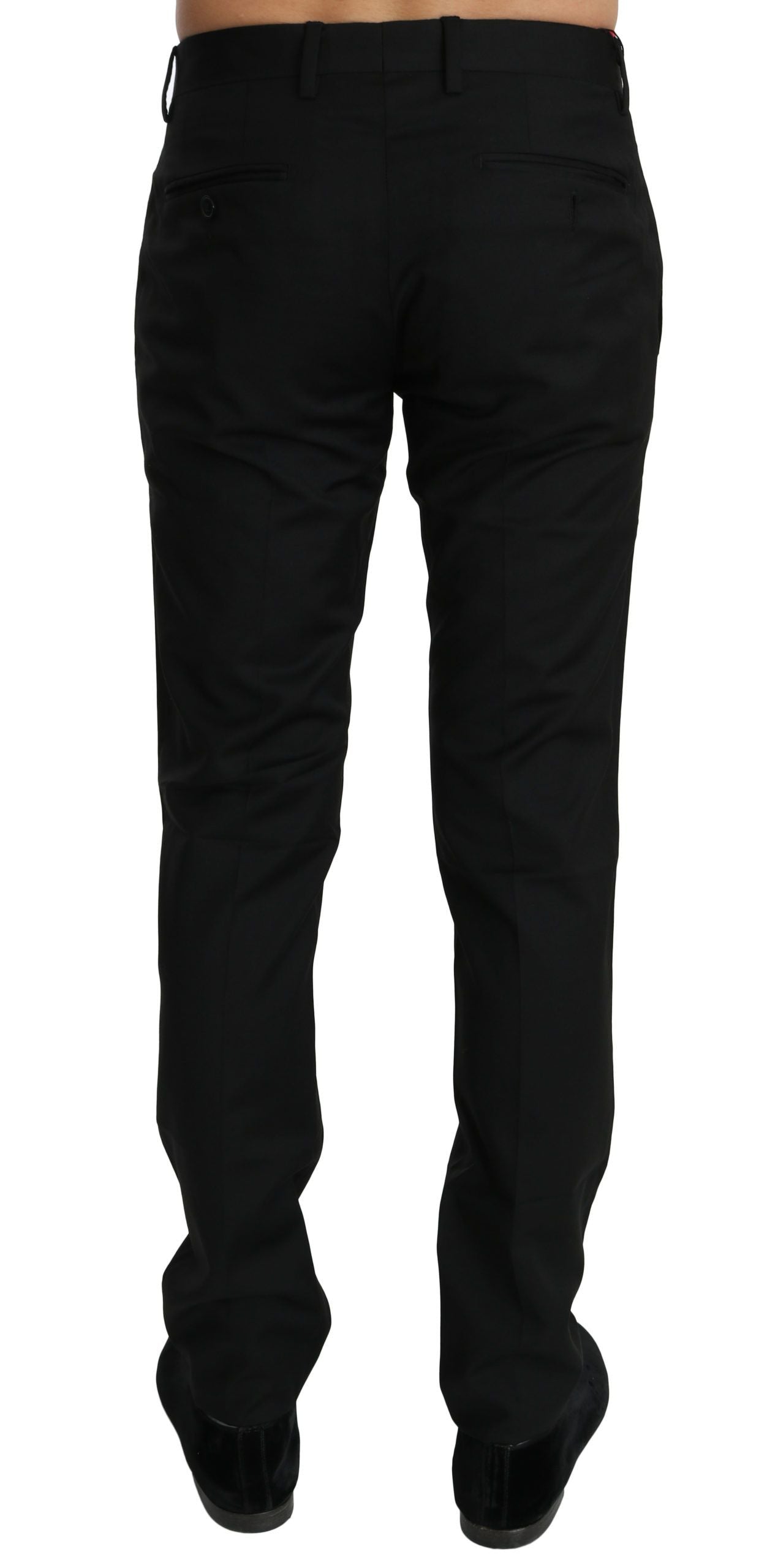 Pantalon en laine noir habillé pour homme Dolce & Gabbana