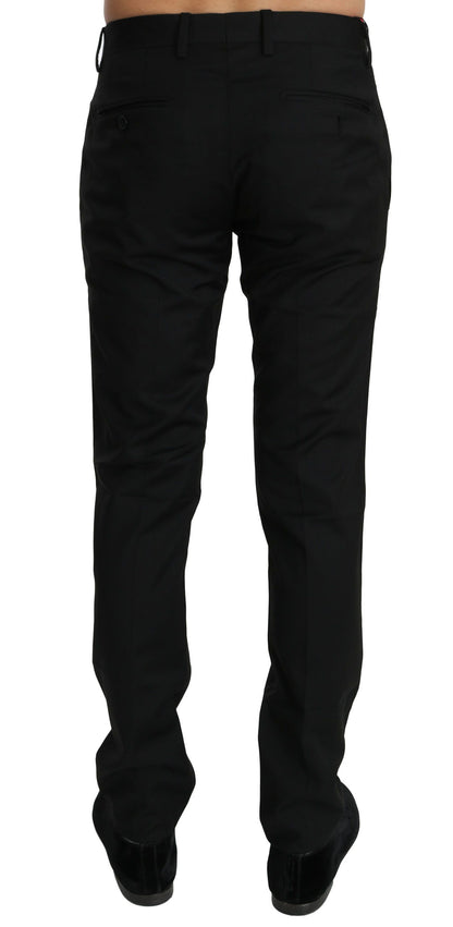 Pantalon en laine noir habillé pour homme Dolce & Gabbana