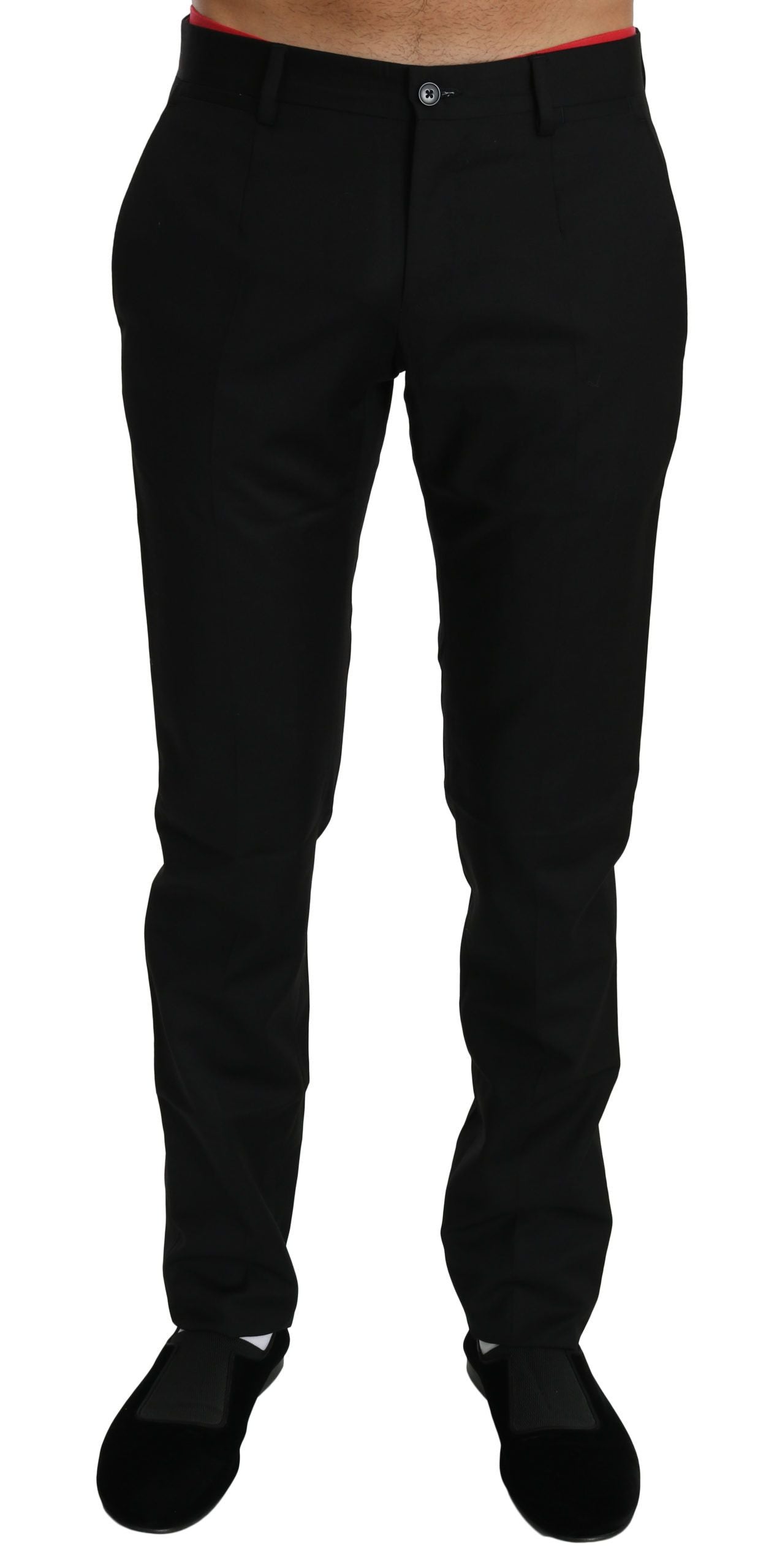 Pantalon en laine noir habillé pour homme Dolce & Gabbana
