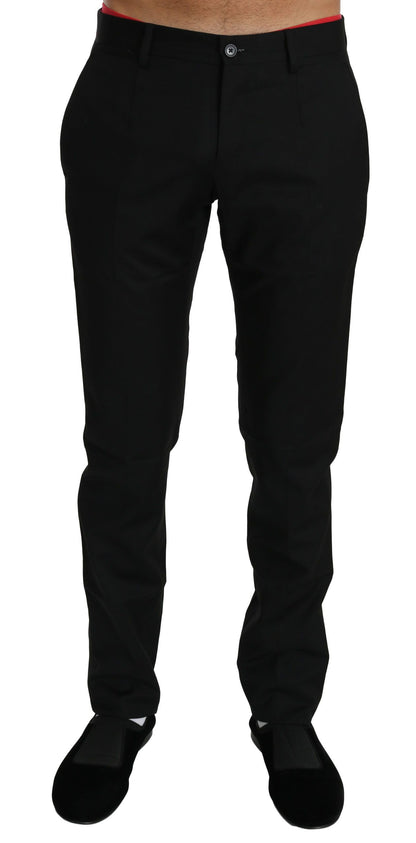 Pantalon en laine noir habillé pour homme Dolce & Gabbana