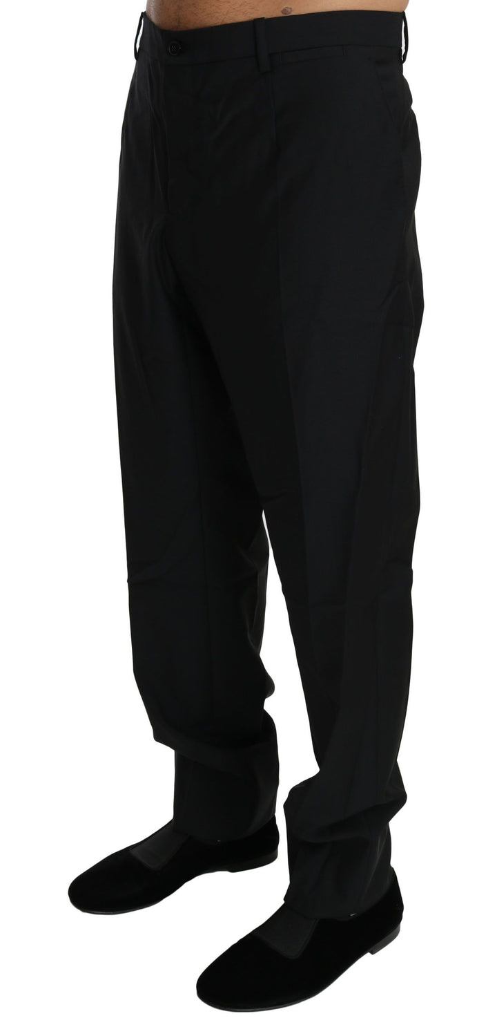 Dolce & Gabbana Vestido Negro Formal Pantalones de Hombre de Lana