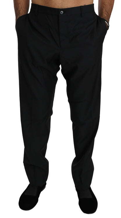 Pantalon de costume noir Dolce & Gabbana en laine pour homme