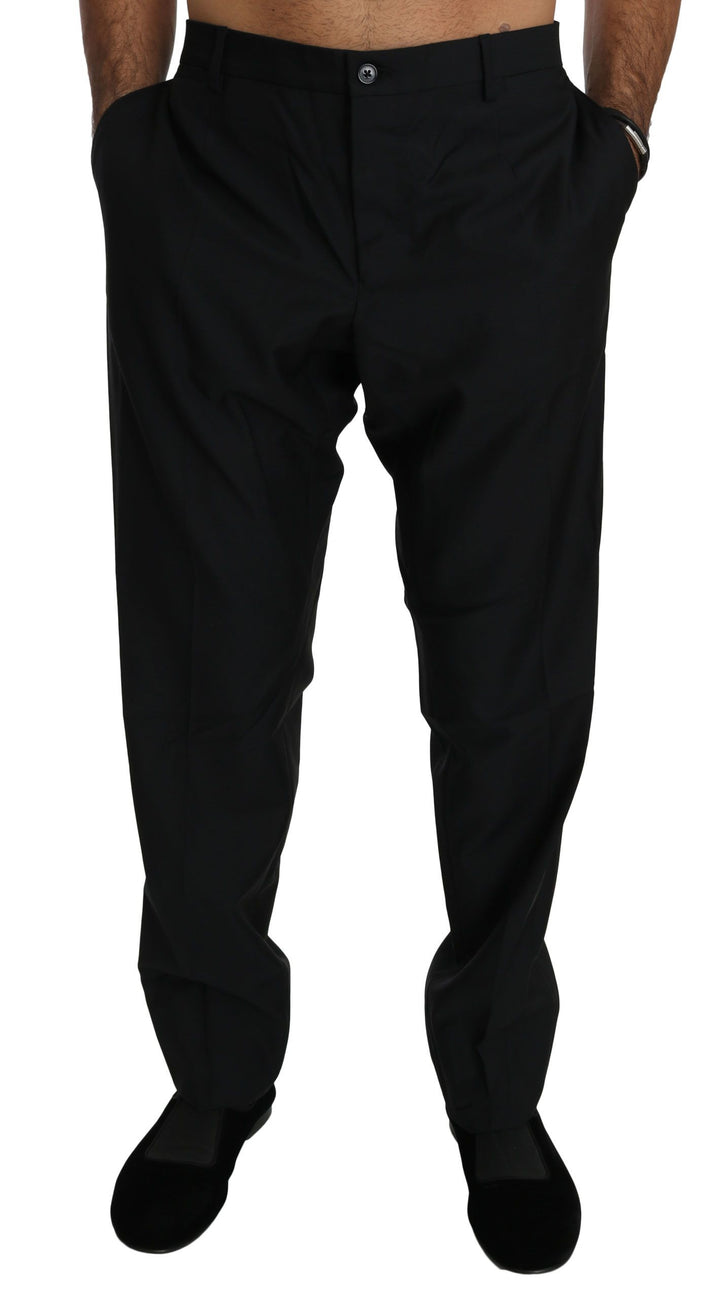Dolce & Gabbana Vestido Negro Formal Pantalones de Hombre de Lana