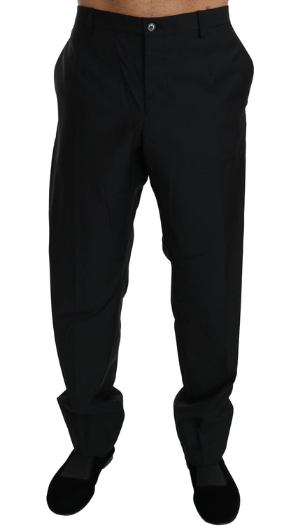 Pantalon de costume noir Dolce & Gabbana en laine pour homme