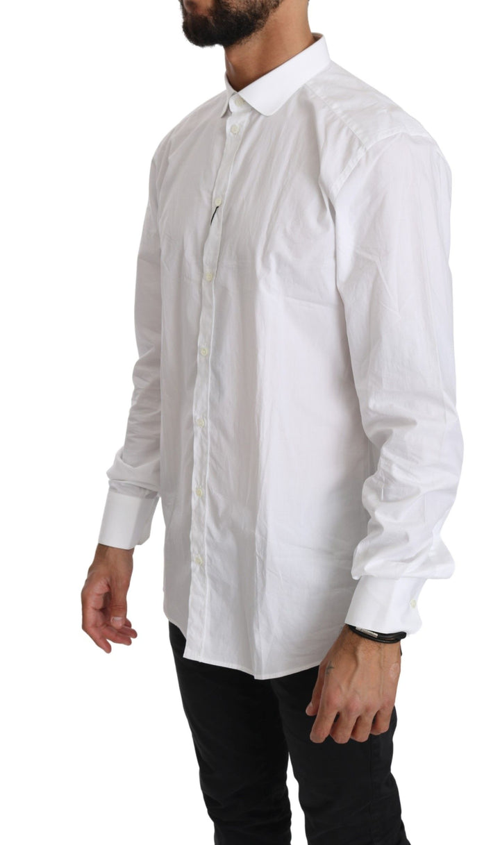Camiseta de manga larga de algodón blanco Dolce & Gabbana
