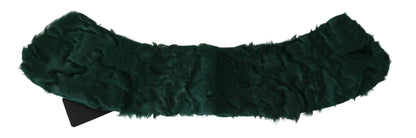 Écharpe en peau d'agneau Dolce & Gabbana verte avec col en fourrure à enrouler sur les épaules