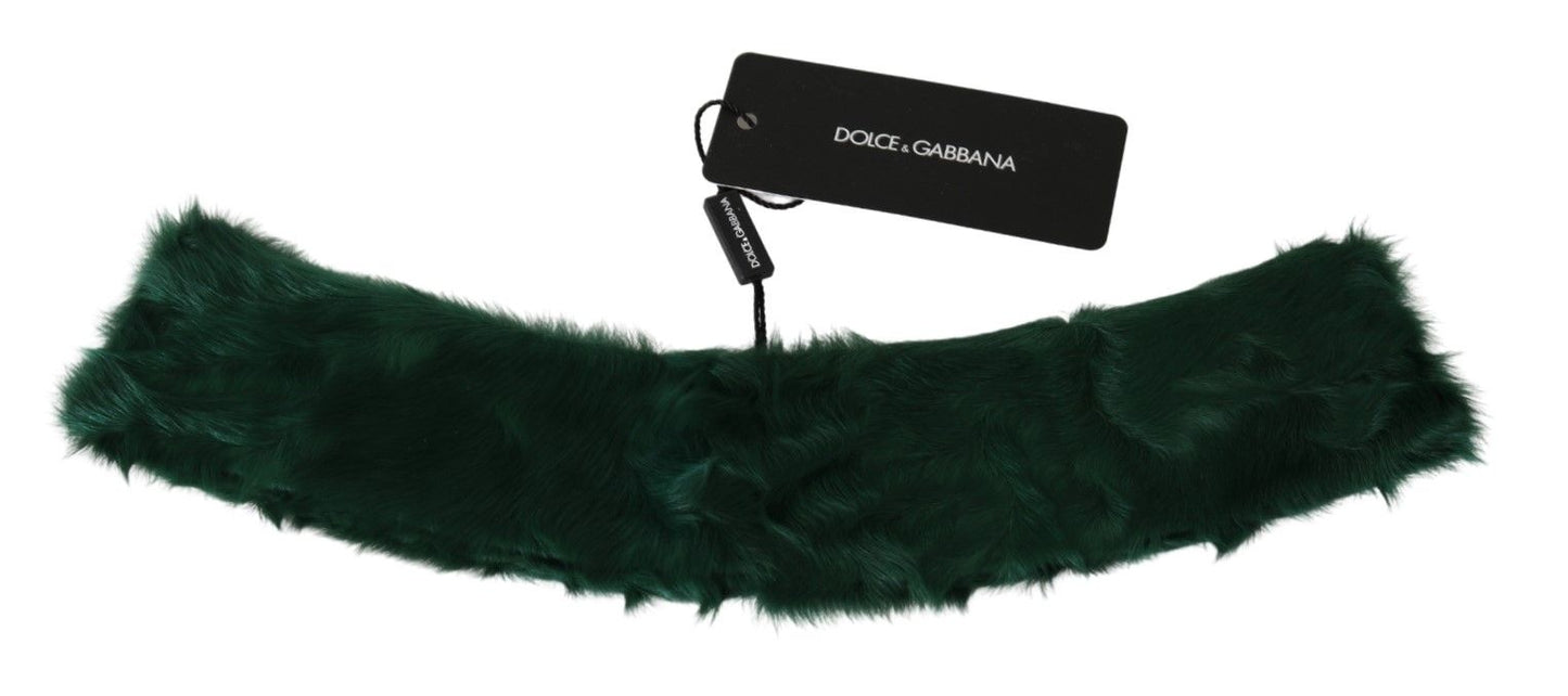 Écharpe Dolce & Gabbana en agneau vert avec col en fourrure