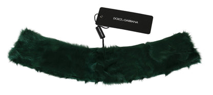 Écharpe Dolce & Gabbana en agneau vert avec col en fourrure
