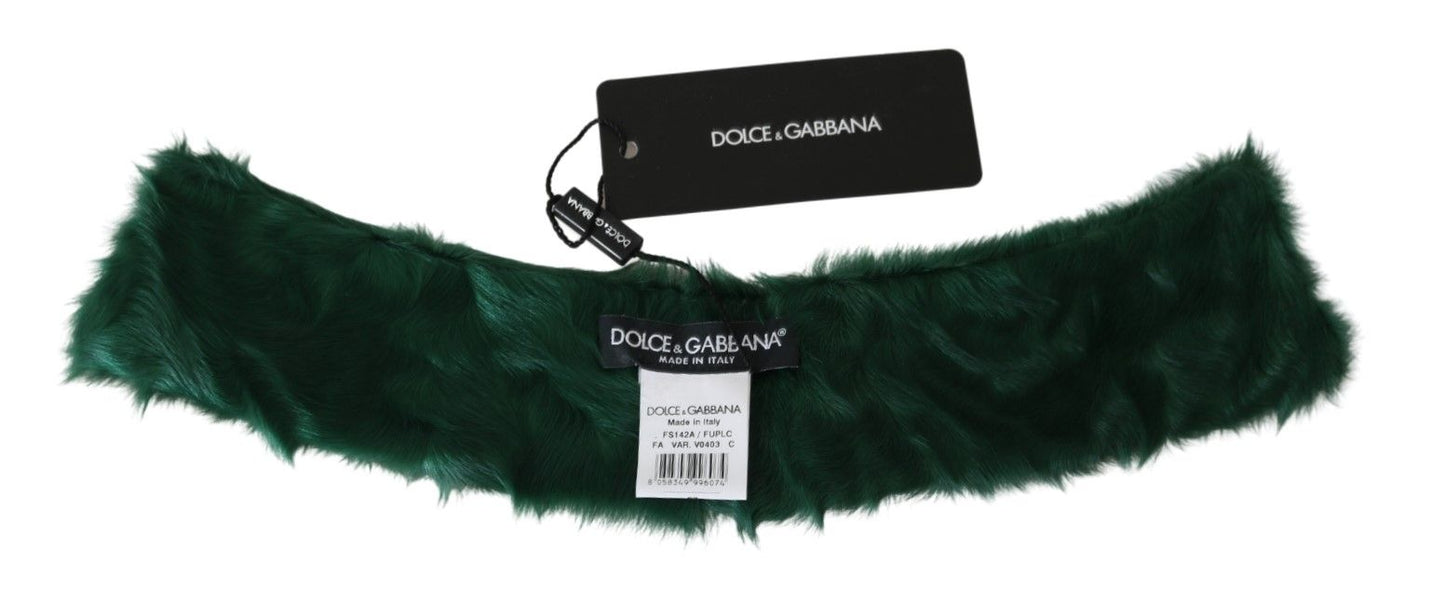 Écharpe Dolce & Gabbana en agneau vert avec col en fourrure