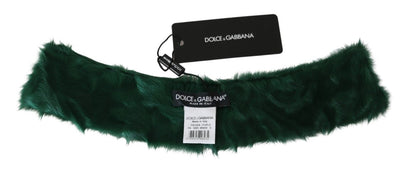 Écharpe Dolce & Gabbana en agneau vert avec col en fourrure
