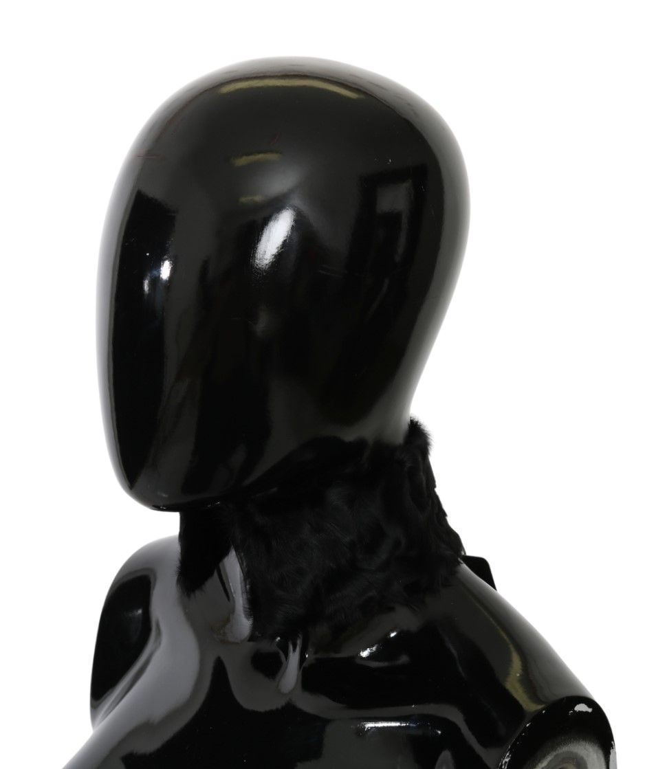 Bufanda con cuello de piel de cordero negro Dolce & Gabbana