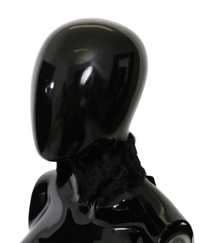 Bufanda con cuello de piel de cordero negro Dolce & Gabbana