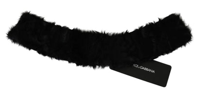 Bufanda con cuello de piel de cordero negro Dolce & Gabbana