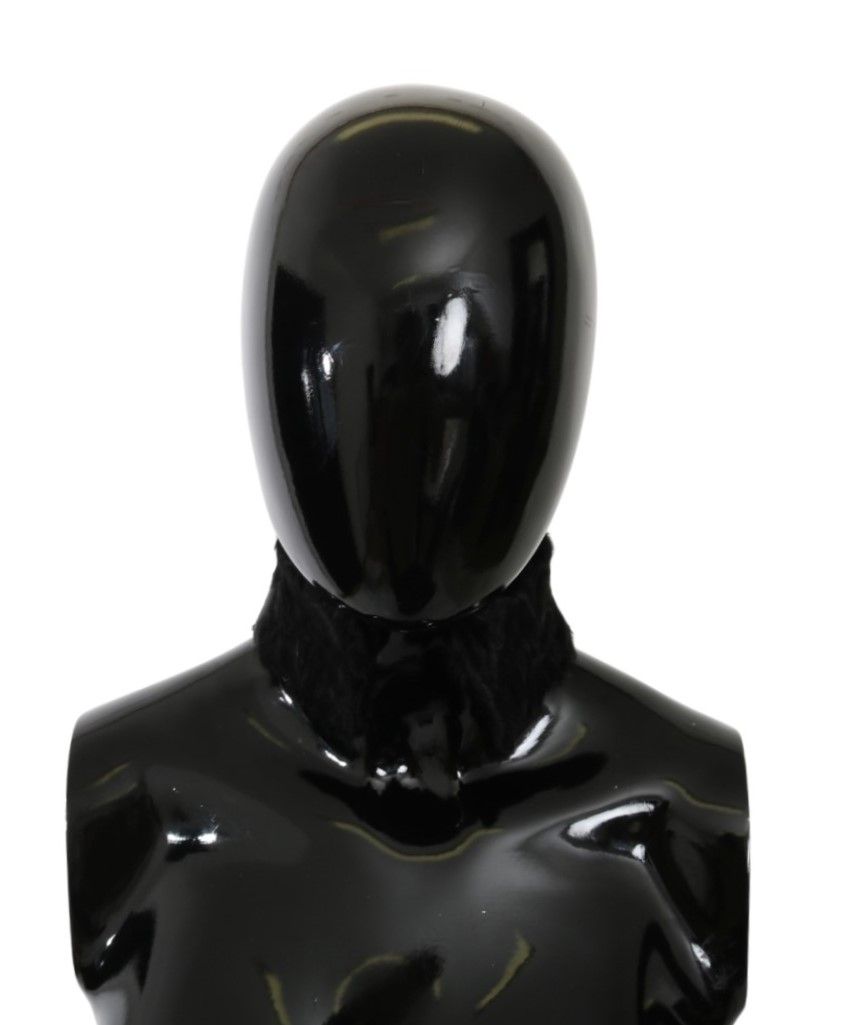 Bufanda con cuello de piel de cordero negro Dolce & Gabbana