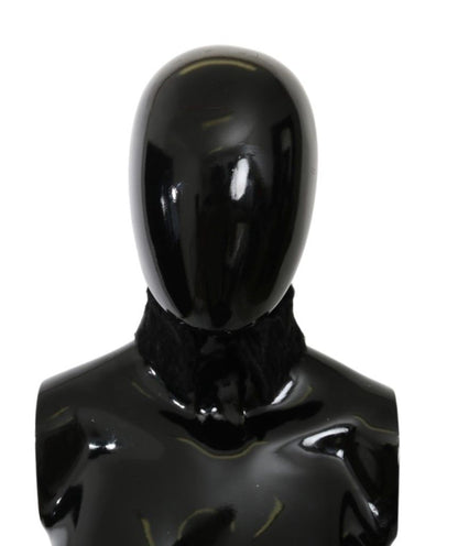 Bufanda con cuello de piel de cordero negro Dolce & Gabbana