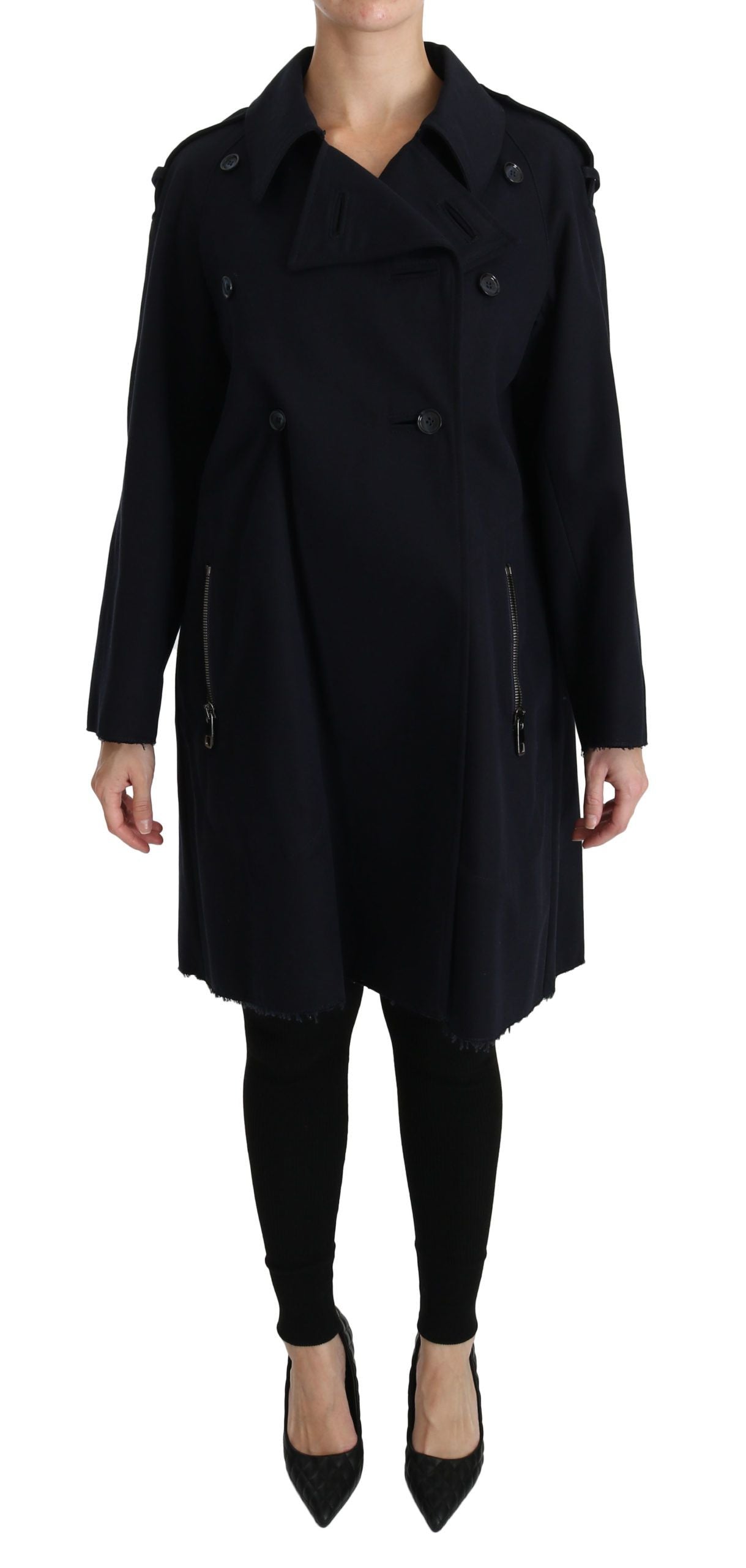 Dolce & Gabbana Manteau bleu en coton pour femme, type trench