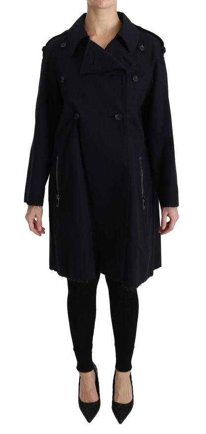Dolce & Gabbana Manteau bleu en coton pour femme, type trench