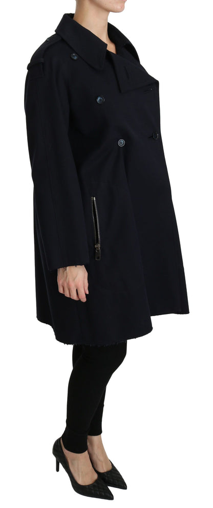 Dolce & Gabbana Manteau bleu en coton pour femme, type trench