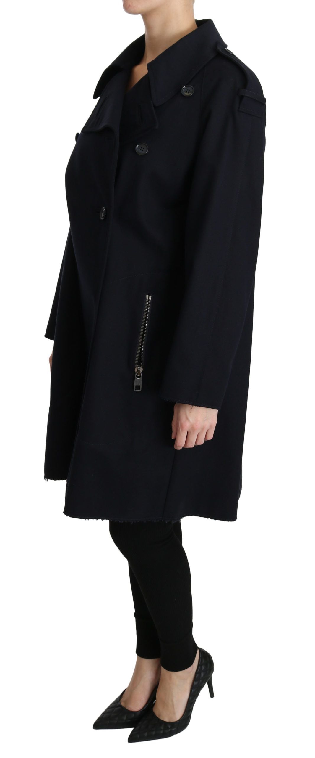 Dolce & Gabbana Manteau bleu en coton pour femme, type trench