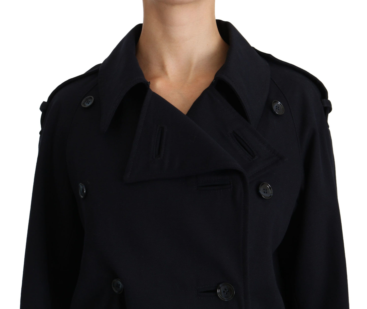 Dolce & Gabbana Manteau bleu en coton pour femme, type trench