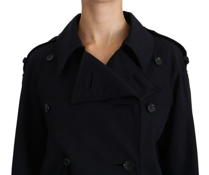 Dolce & Gabbana Manteau bleu en coton pour femme, type trench