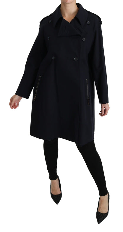 Dolce & Gabbana Manteau bleu en coton pour femme, type trench