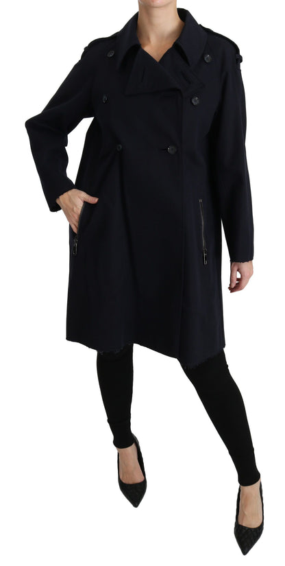 Dolce & Gabbana Manteau bleu en coton pour femme, type trench