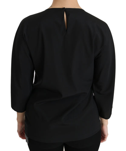 Haut T-shirt Chemisier en soie noir Dolce & Gabbana #dgfamily
