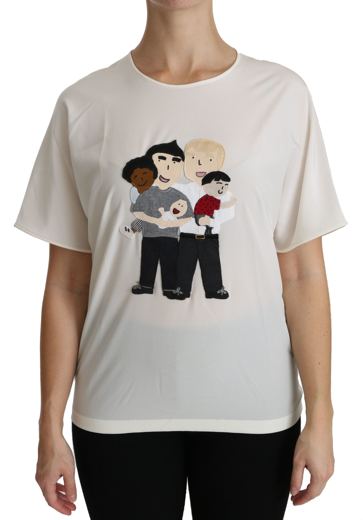 Chemisier Manches Courtes Dolce & Gabbana Blanc Patch #dgfamily