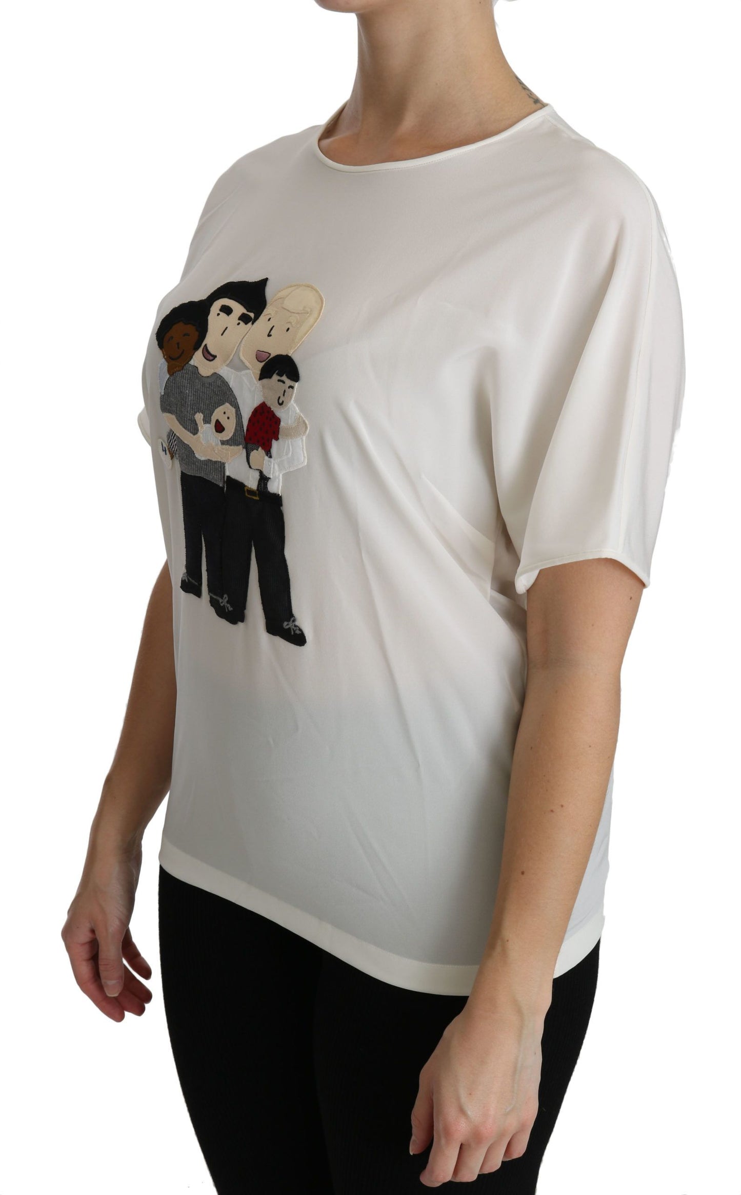 Chemisier Manches Courtes Dolce & Gabbana Blanc Patch #dgfamily