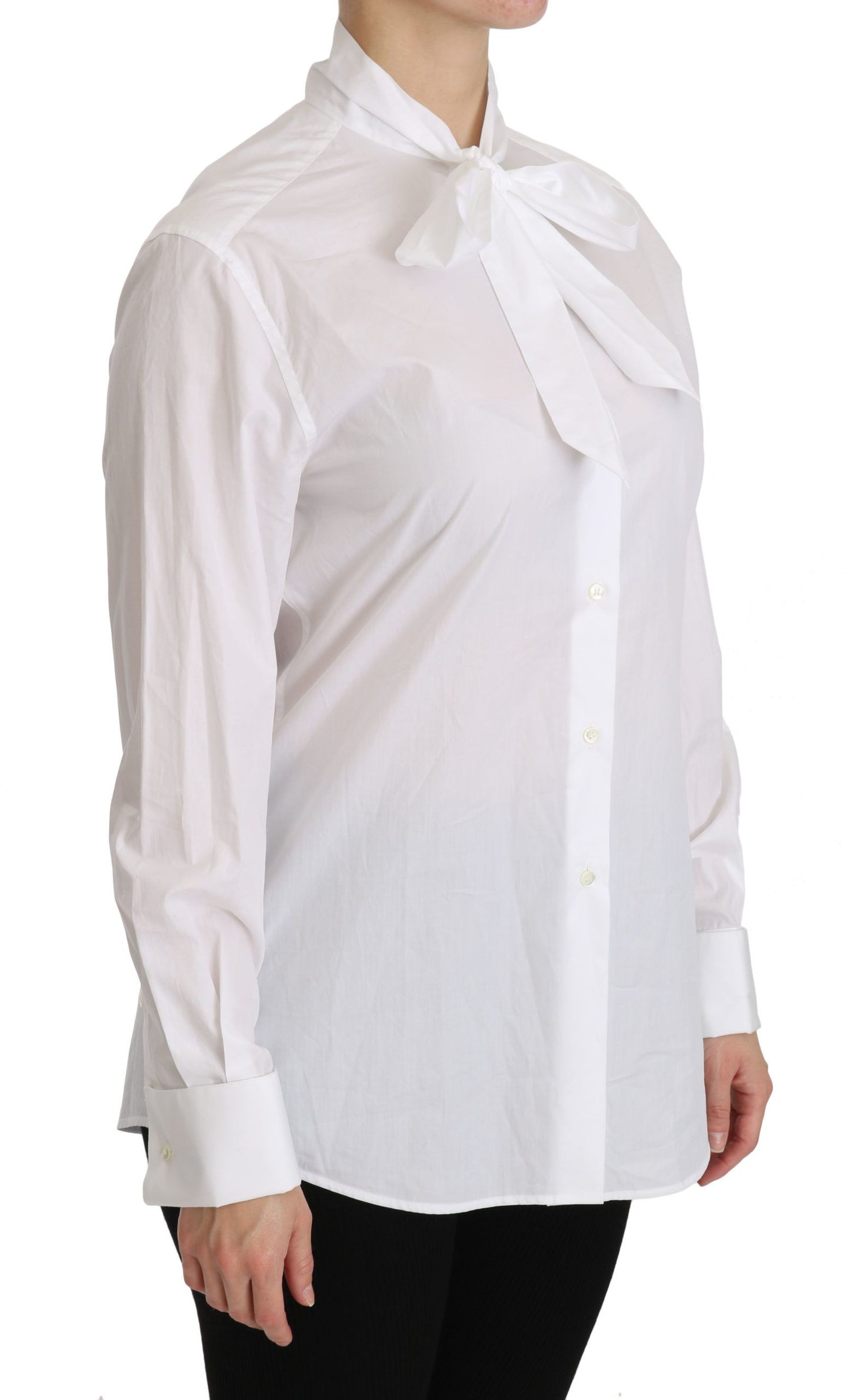Polo à manches longues et col roulé Dolce & Gabbana blanc