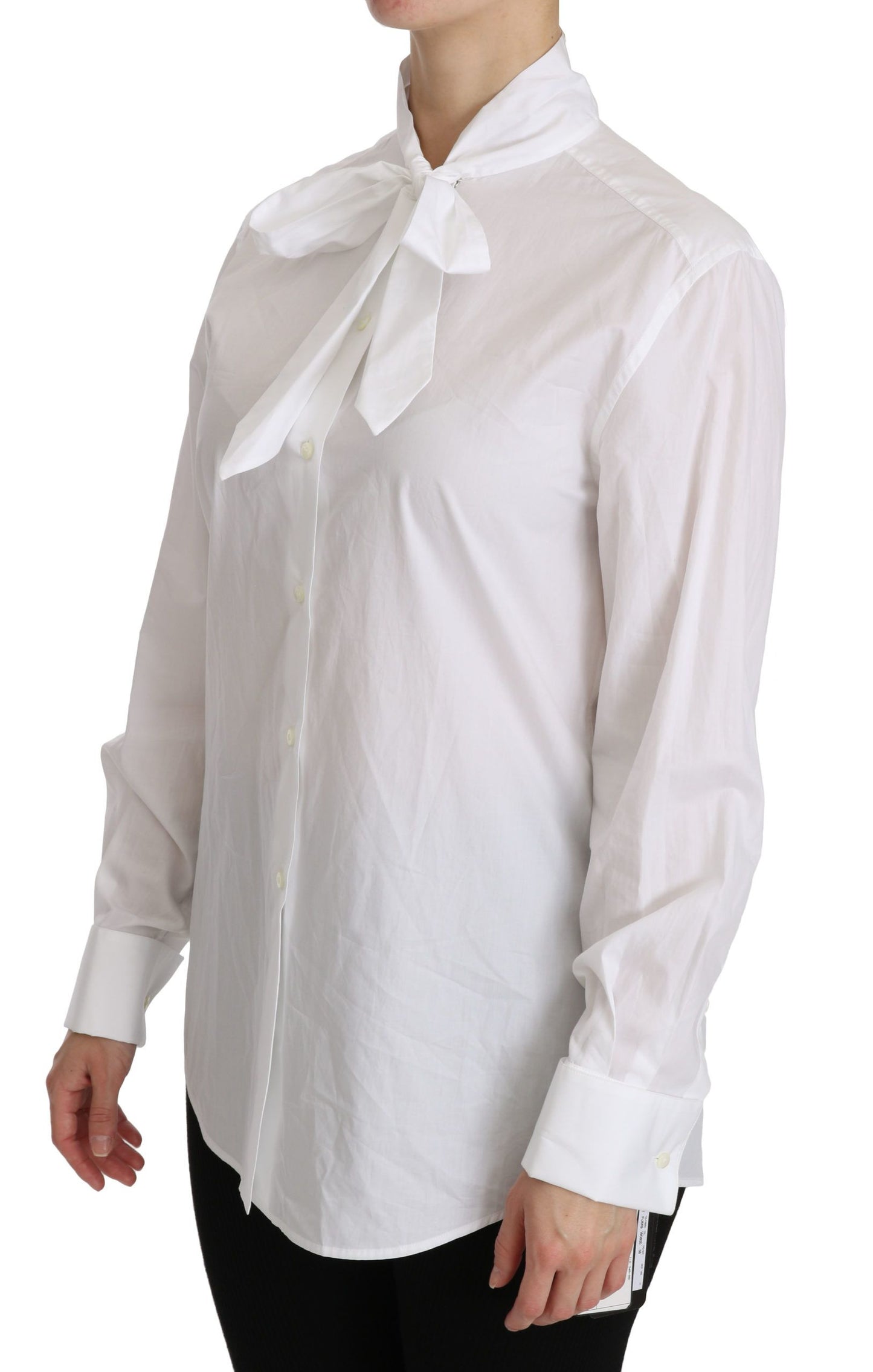Polo à manches longues et col roulé Dolce & Gabbana blanc