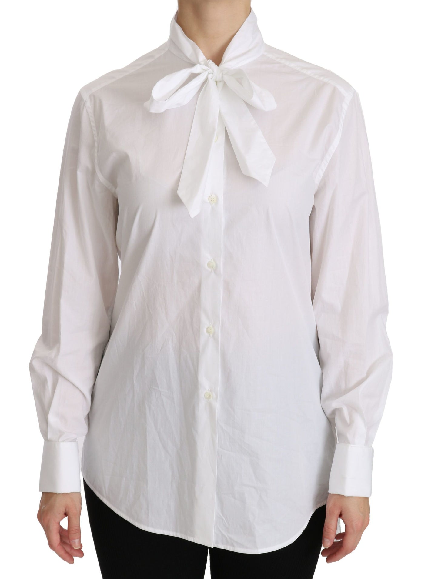 Polo à manches longues et col roulé Dolce & Gabbana blanc