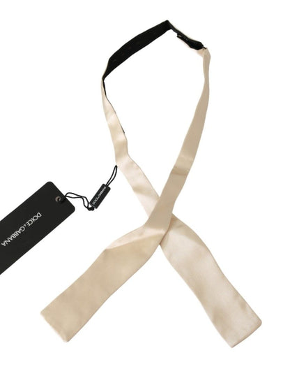 Cravate slim skinny beige Dolce & Gabbana en 100 % soie pour homme