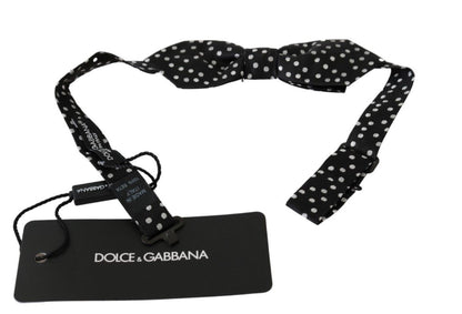 Nœud papillon pour homme en soie 100 % à pois noirs Dolce & Gabbana