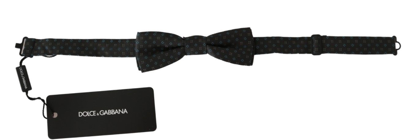 Cravate Papillon Dolce & Gabbana Grise à Motifs pour Hommes 100 % Soie