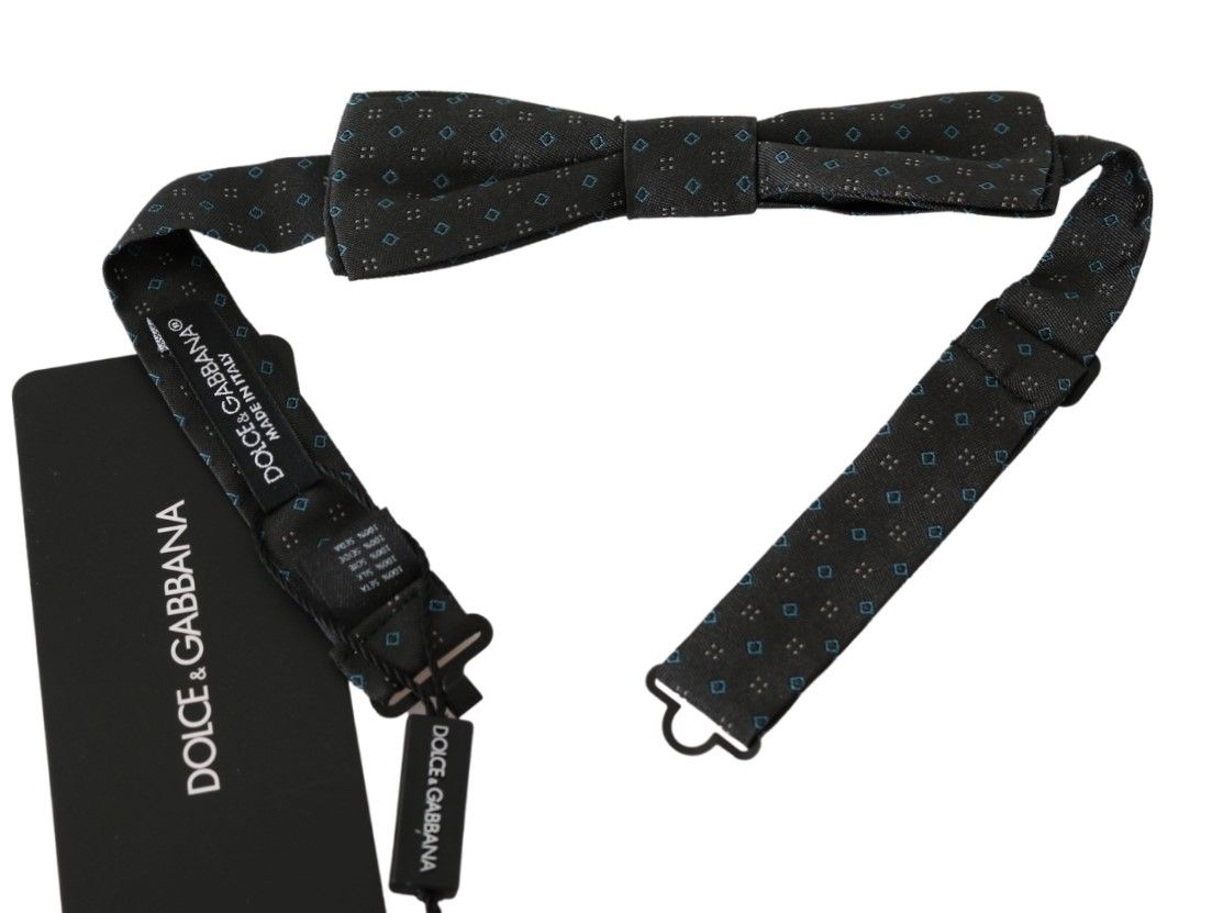 Cravate Papillon Dolce & Gabbana Grise à Motifs pour Hommes 100 % Soie