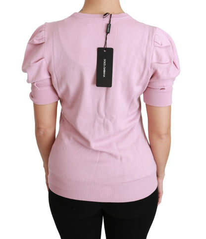 Chemisier brodé floral rose Dolce & Gabbana en laine