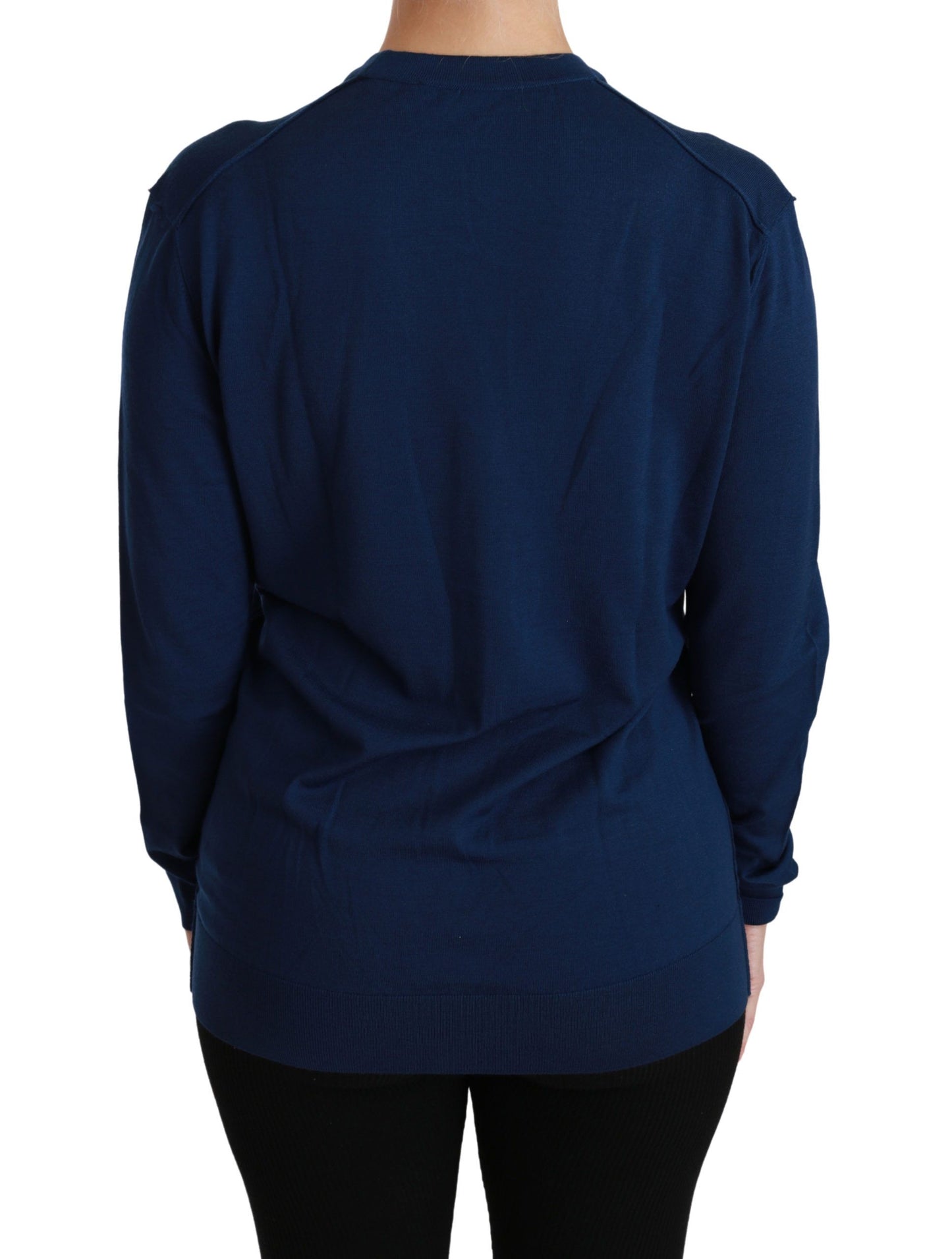 Cardigan en laine vierge bleu à boutons Dolce & Gabbana