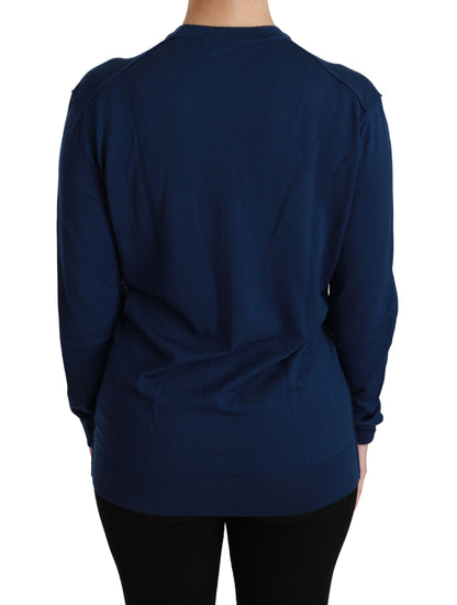 Cardigan en laine vierge bleu à boutons Dolce & Gabbana