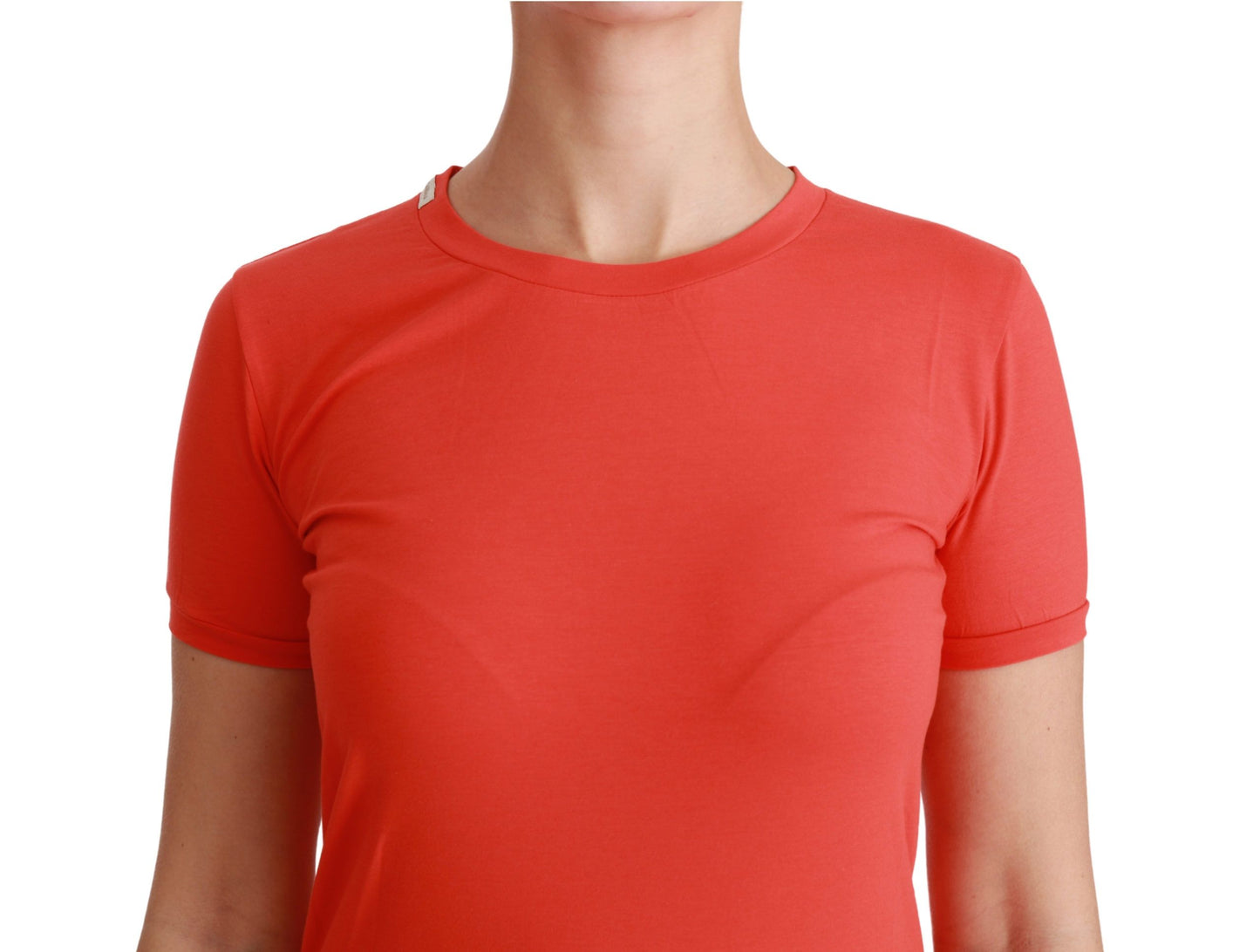 Haut en coton Dolce & Gabbana rouge à col rond et manches courtes