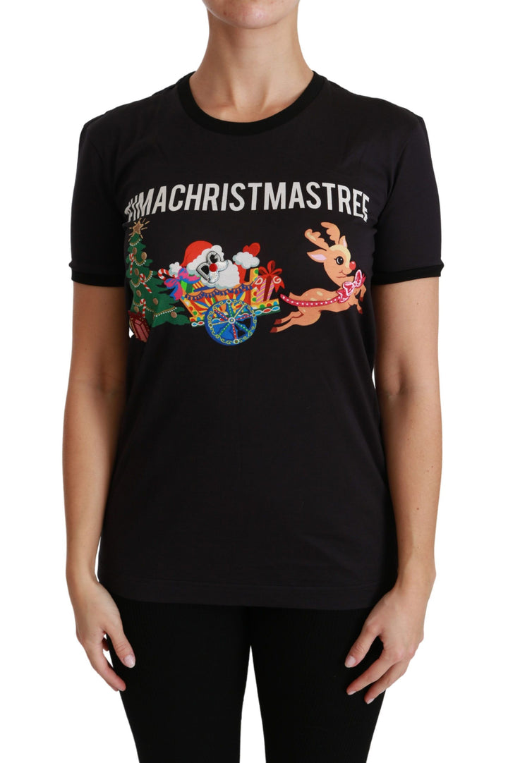 T-shirt col rond Dolce & Gabbana noir #ImAChristmasTree