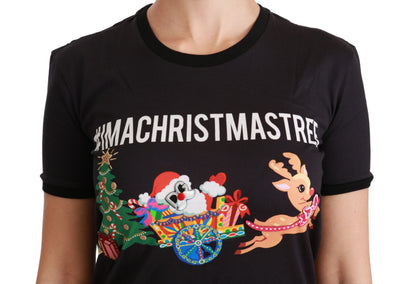 T-shirt col rond Dolce & Gabbana noir #ImAChristmasTree