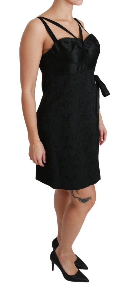 Mini-robe Dolce & Gabbana en satin jacquard stretch noir
