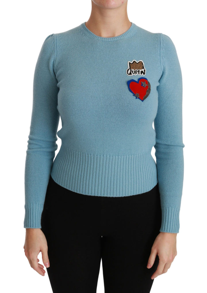 Suéter de punto Dolce & Gabbana azul de lana con motivo Queen Heart