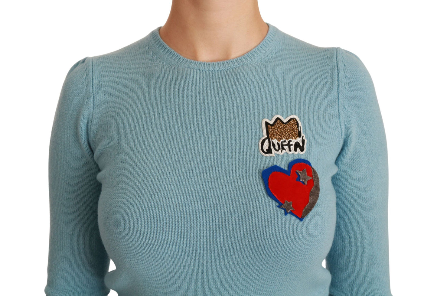 Suéter de punto Dolce & Gabbana azul de lana con motivo Queen Heart